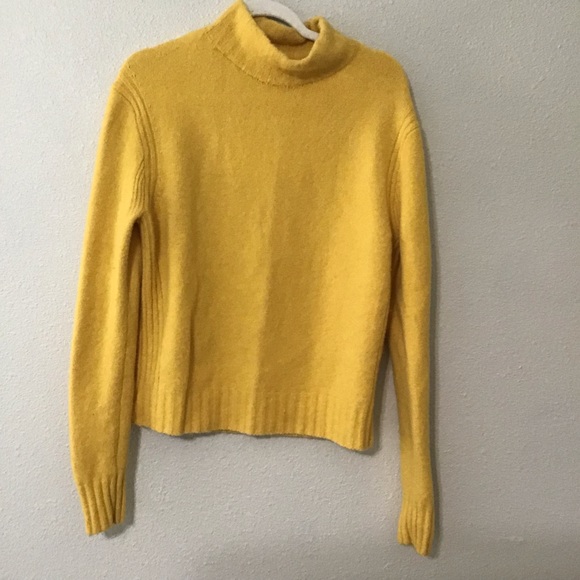 J. Crew mustard yellow mock neck soft sweater - Picture 2 of 6